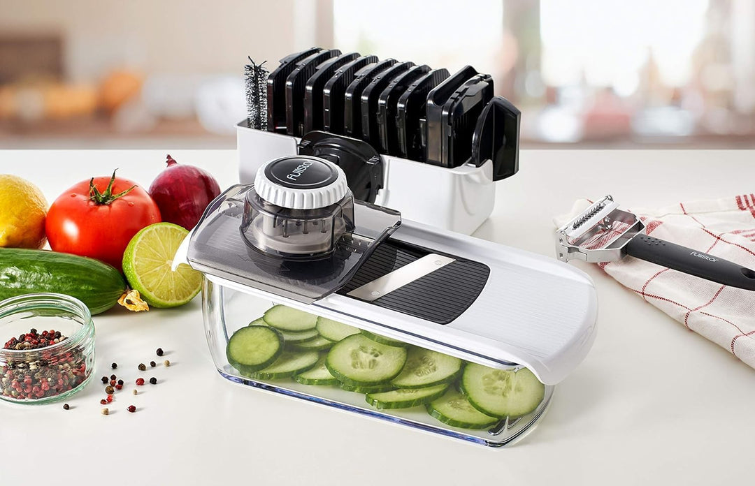 Mandoline Gemüsehobel Gemüsereibe - Gurkenhobel Dünne Scheiben - Reibe für Gemüse - Hobel Gemüse - K