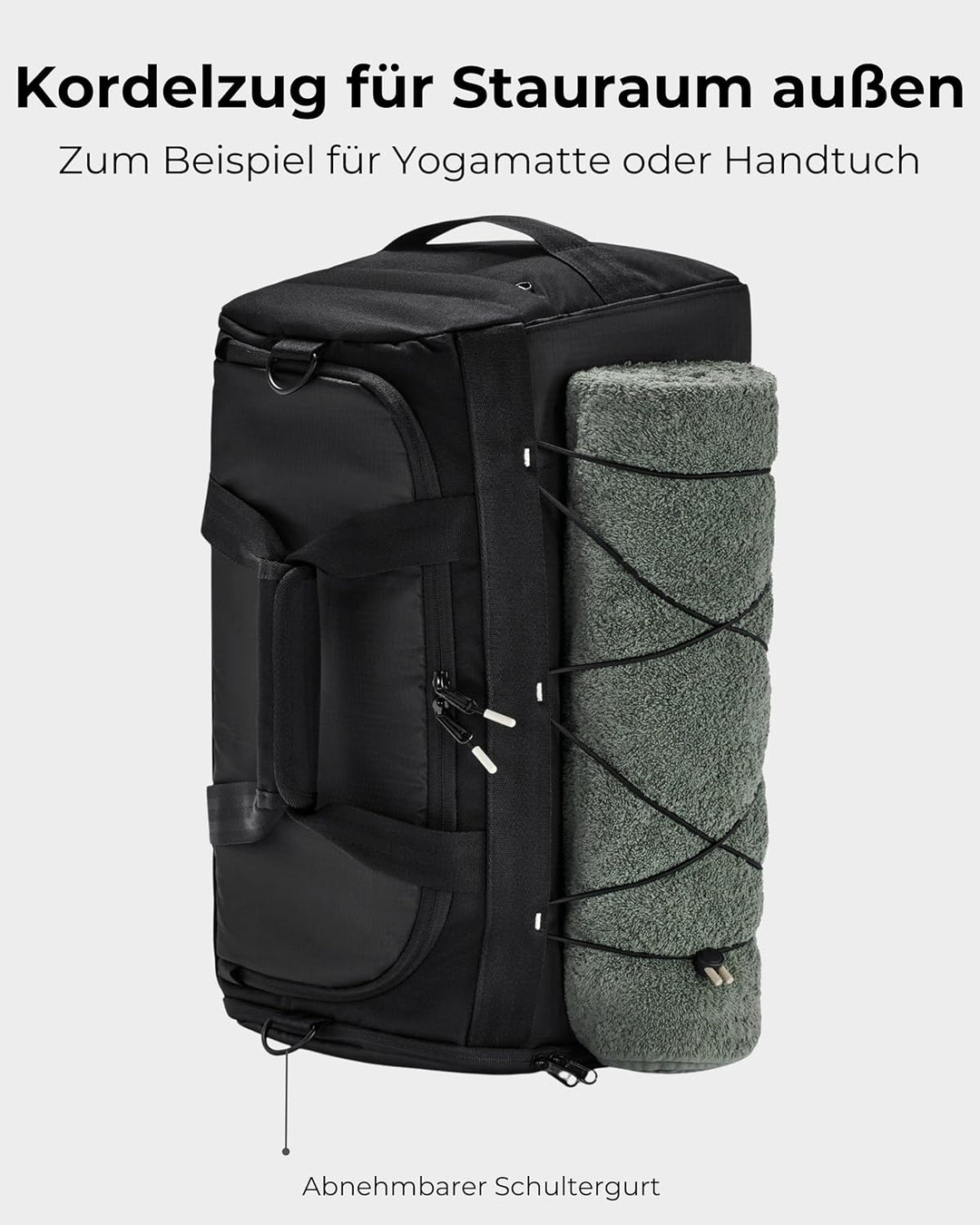 Johnny Urban Sporttasche Herren & Damen Schwarz - Shawn - 2 in 1 Tasche mit Rucksackfunktion für Rei