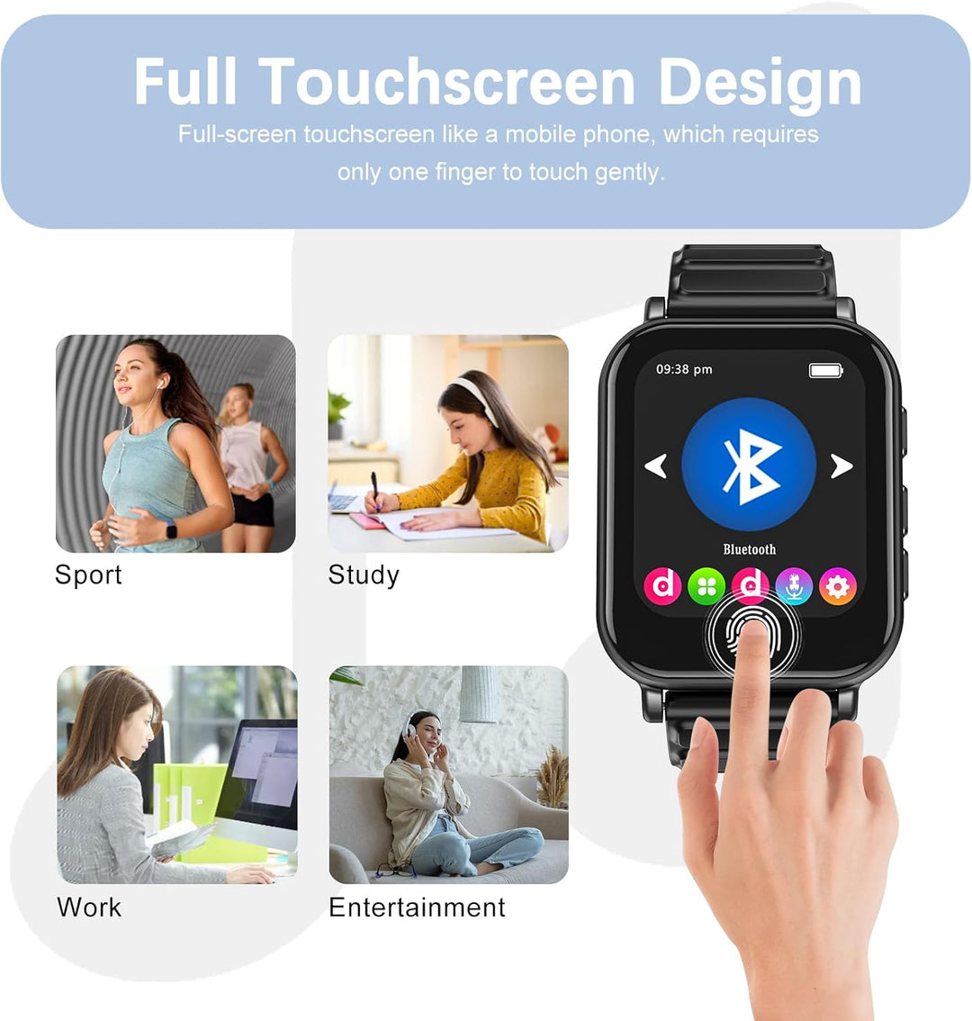 CCHKFEI 32GB Sport MP3 Player Bluetooth, Tragbarer Bluetooth MP3 Player Kinder mit Sportuhr Touchscr