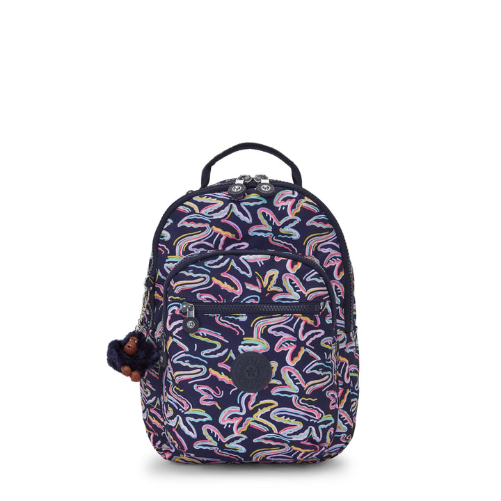 Kipling SEOUL S Kleiner Rucksack mit Laptop-Schutz Palm Fiesta Prt, Palm Fiesta Prt