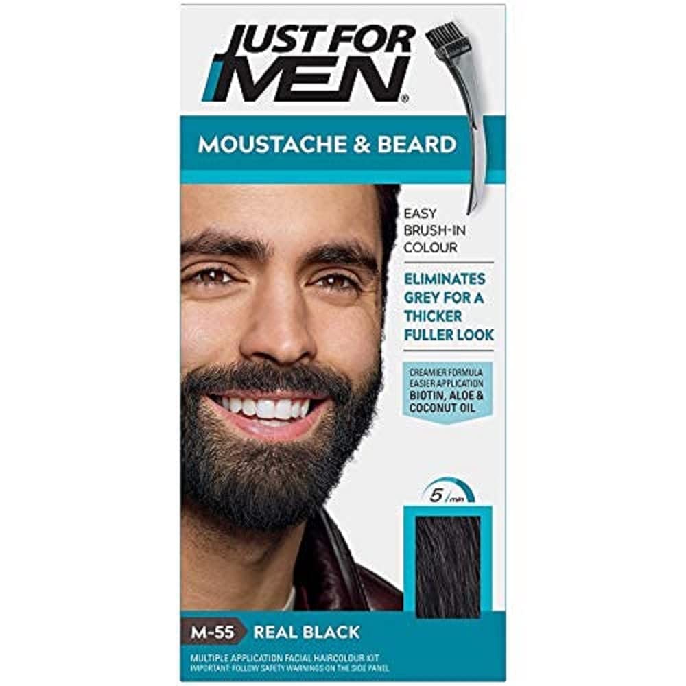 Just for Men JUST FOR MEN Color Gel Moustache & Beard M-55 Real Black 1 Stück (4 Stück)