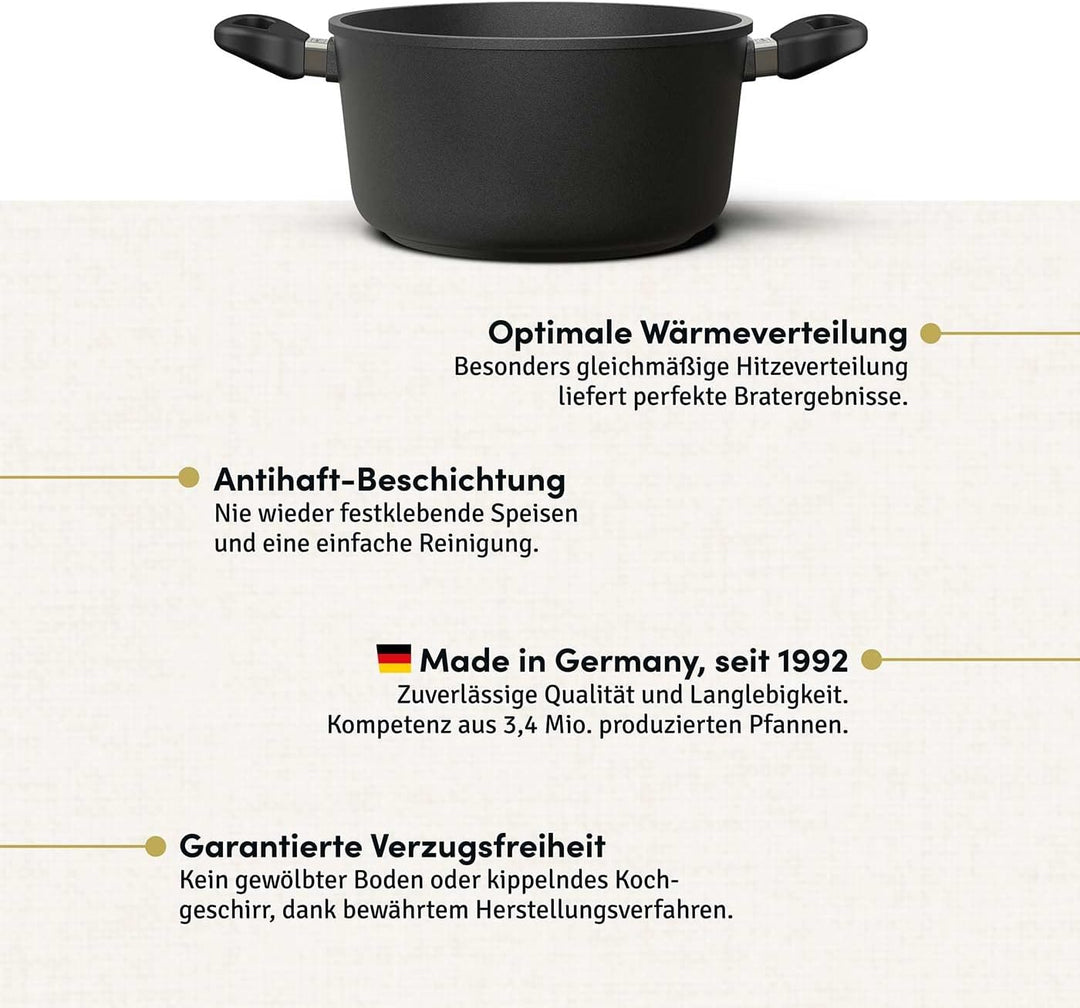 Hoffmann Induktions Schmortopf Made in Germany 28cm 8 Liter I 16 cm Höhe I Gemüsetopf Kochtopf besch
