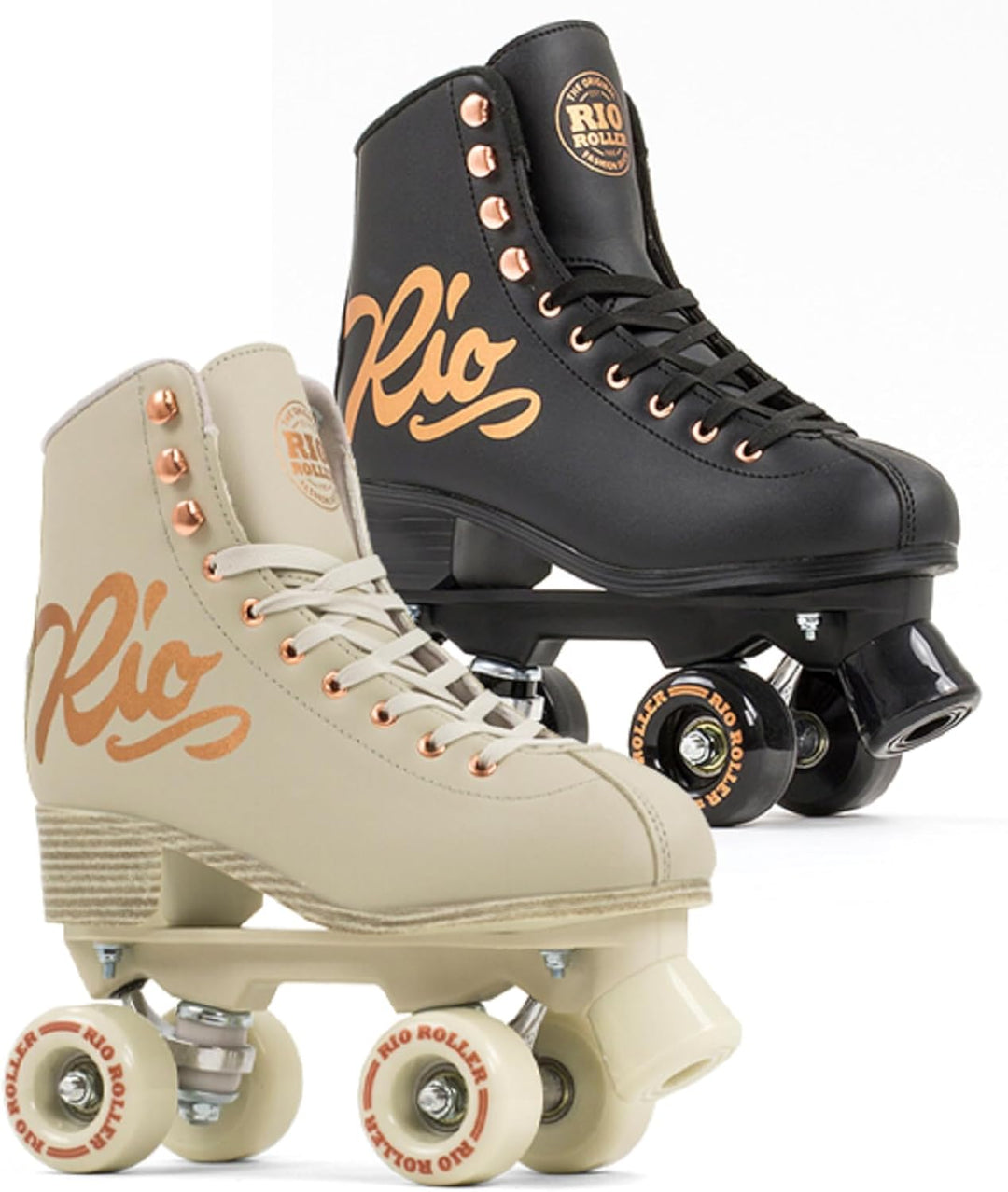 Rio Roller Unisex-Erwachsene Rosa Quad Skates Rollschuhe 40.5 Cream, 40.5 Cream