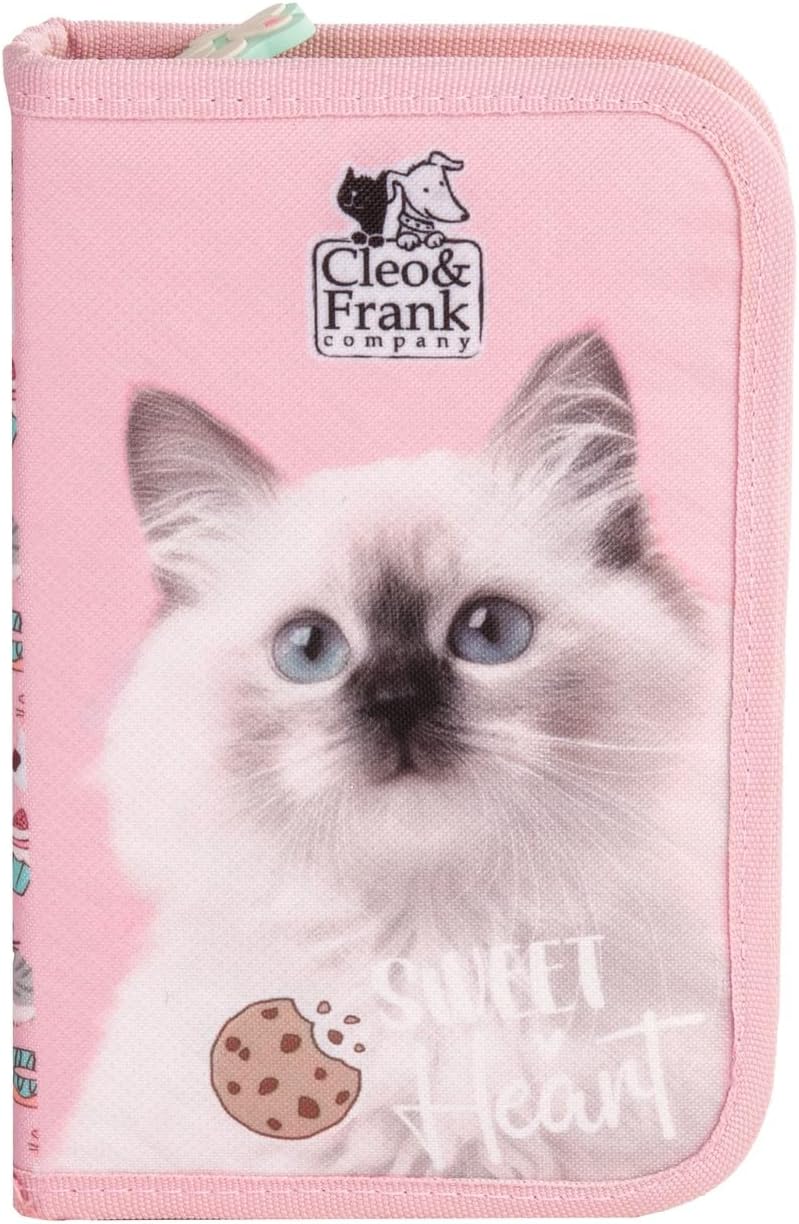 Ragusa-Trade Katze Kätzchen, Federtasche Federmappe, 24 TLG. gefüllt für Kinder Jungen Mädchen, rosa