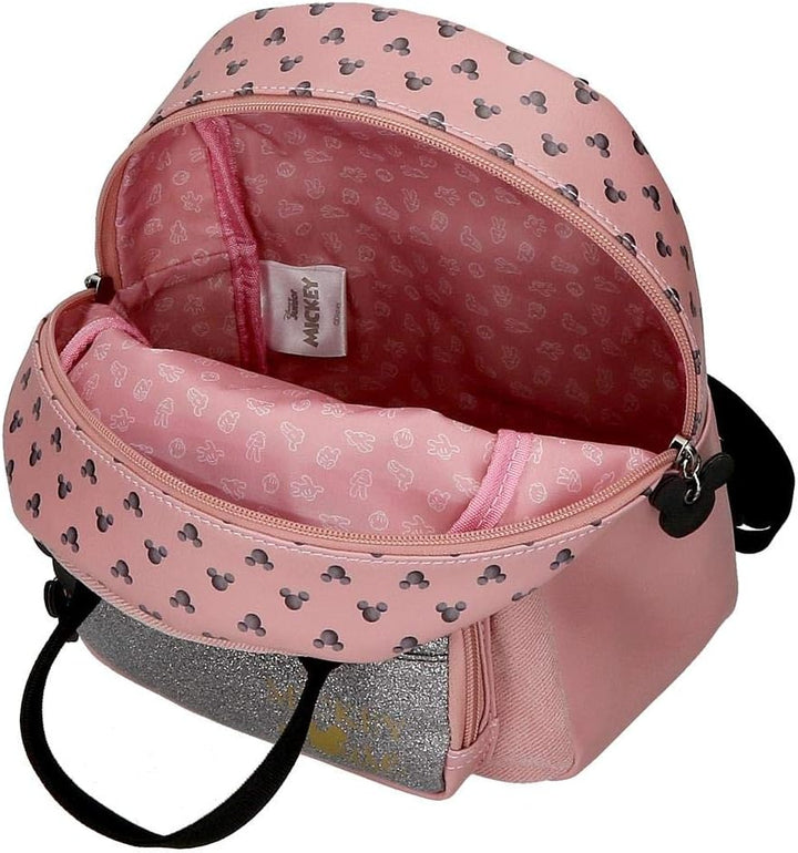 Disney Mickey The Blogger Vorschul-Rucksack Rosa 21x27x11 cms PVC und Polyester 6.24L Vorschulrucksa