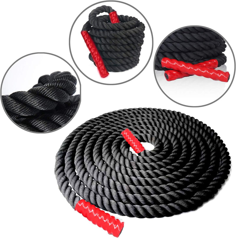 CCLIFE Battle Ropes Schlachtseil 9m 12m 15m Ø38mm Fitnesse Sport Tau Trainingsseil Fitnessseil Sport