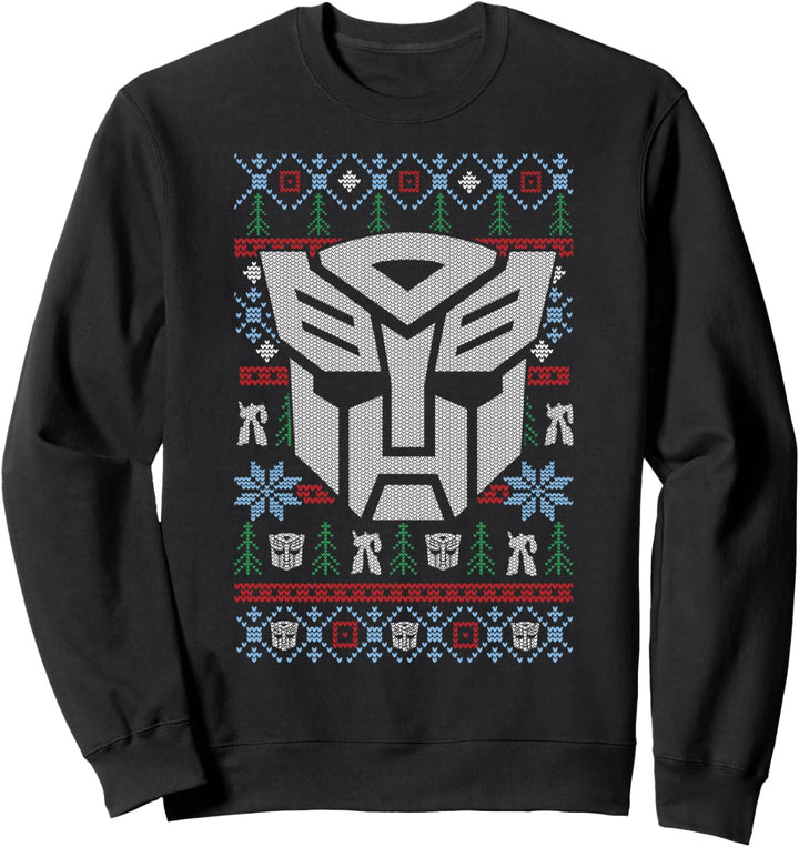 Transformers Christmas Autobots Retro Ugly Sweater Style Sweatshirt