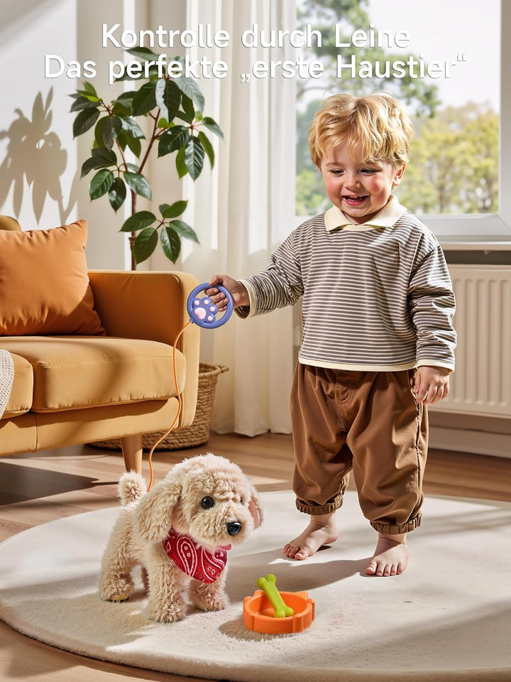 TUMAMA Interaktives Hund Spielzeug Kinder, Laufender Hund mit Fernbedienung Leine der Läuft und Bell