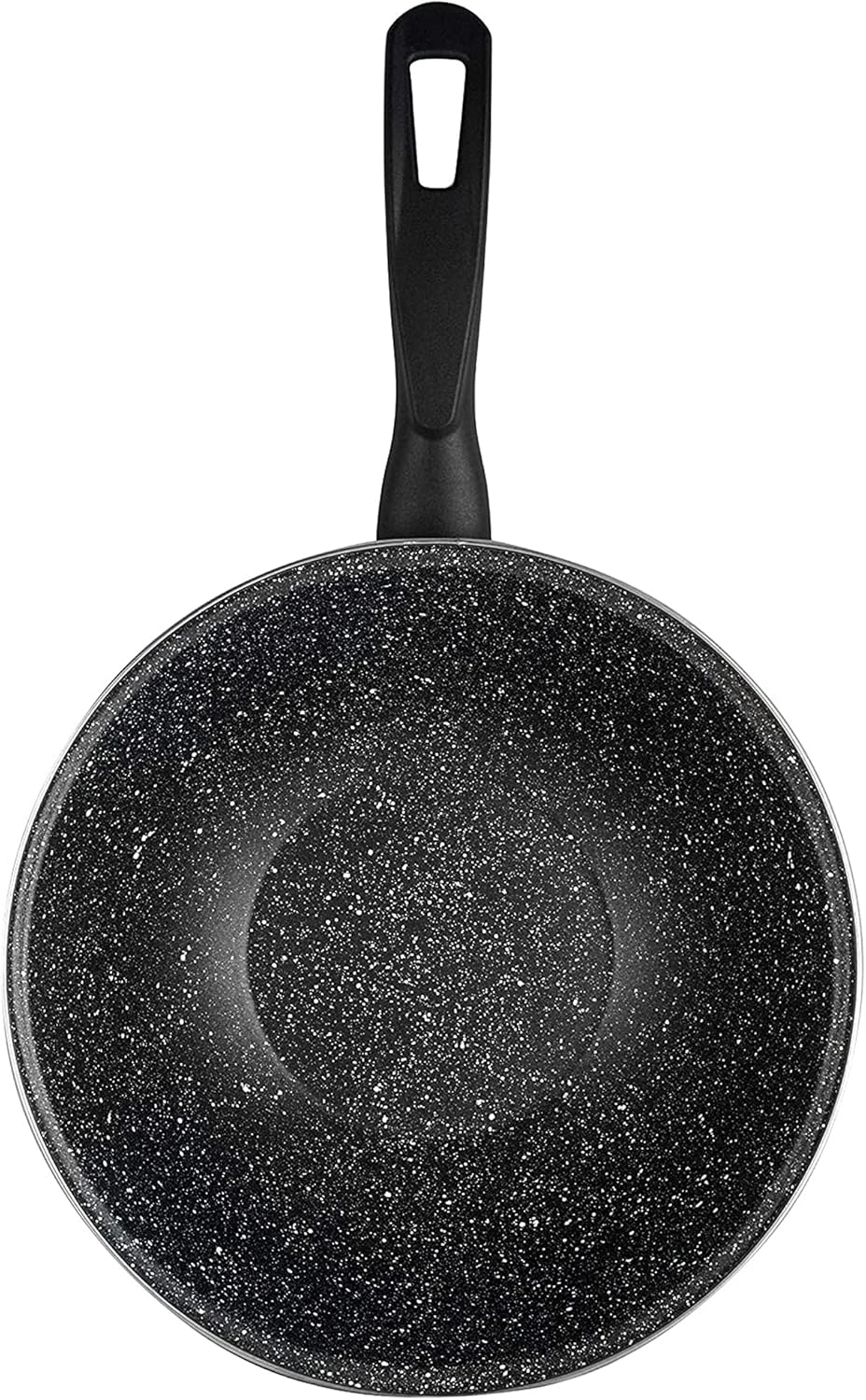 MAGEFESA 02108247 Wok Gransasso 28 cm, Emaillierter Stahl, Schwarz
