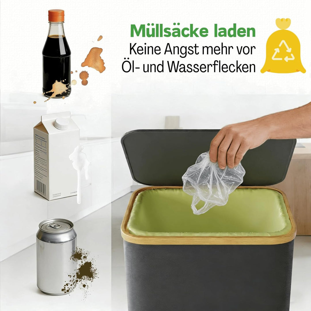 RMAN 2 × 100L Gelber Sack Behälter und Pfandflaschen Sammelbehälter - Entnahme durch Tür auf der Rüc