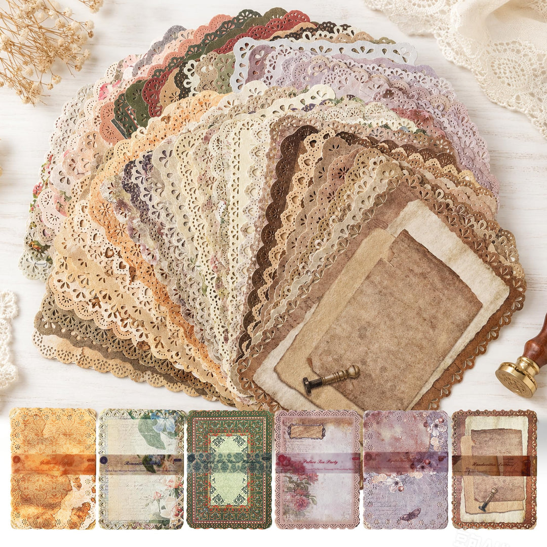 60 Stück Spitze Vintage scrapbooking papier Set, für Brief Schreiben, Scrapbook Papier, Junk Journal