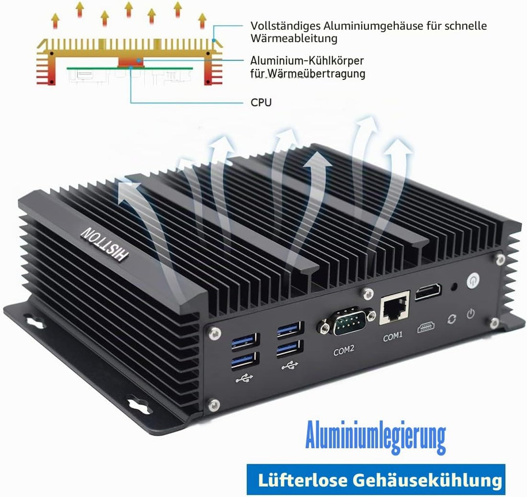 HISTTON Lüfterloser Firewall PC, Firewall Hardware, OPNsense, VPN, Network Security Appliance, Route