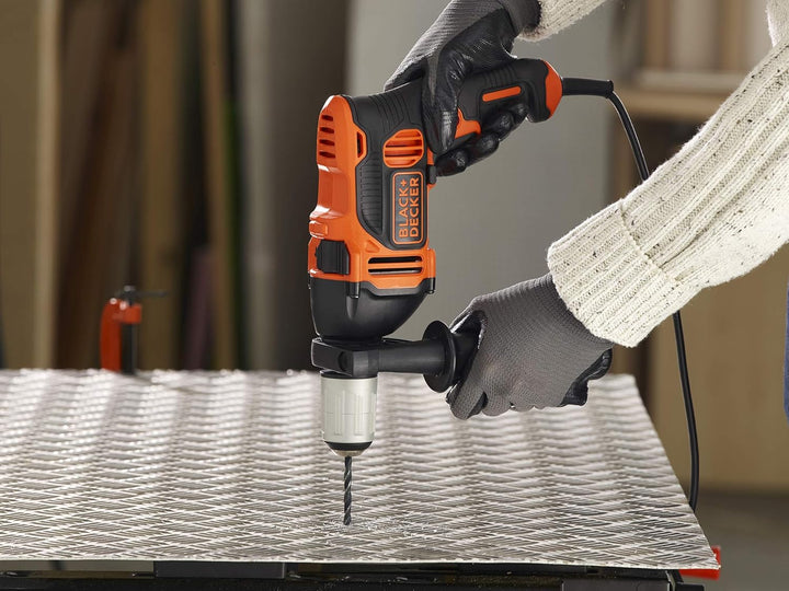 Black+Decker 550W 1-Gang Schlagbohrmaschine (Schlagbohrer, 13mm Schnellspannbohrfutter, Konstanter R