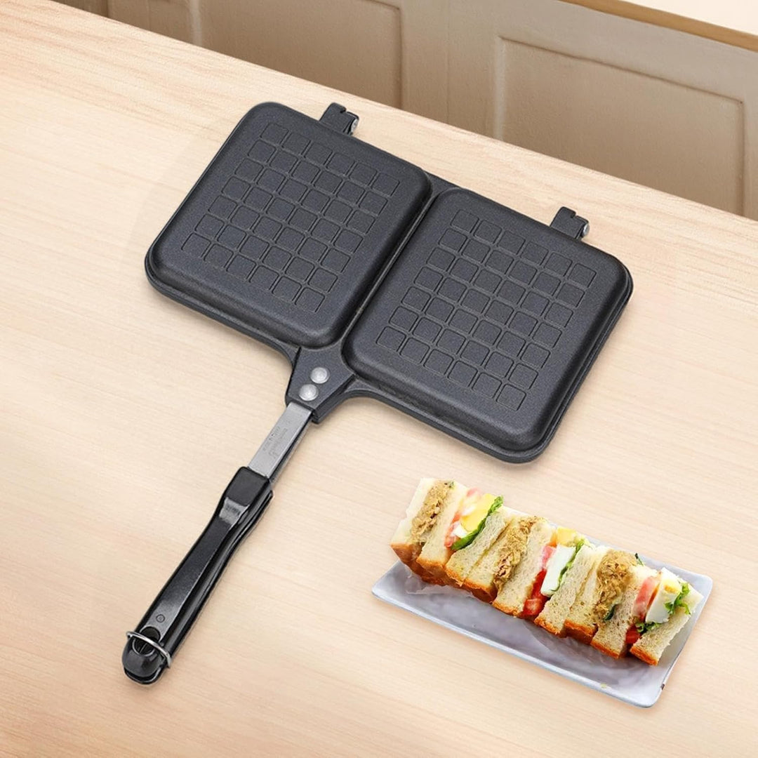 Hot Sandwich Maker, Doppel-Panel-Herd, Sandwichmaker mit Griff, 36 x 25 cm, antihaftbeschichtet, Bro