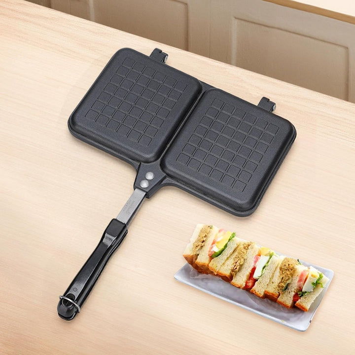 Hot Sandwich Maker, Doppel-Panel-Herd, Sandwichmaker mit Griff, 36 x 25 cm, antihaftbeschichtet, Bro