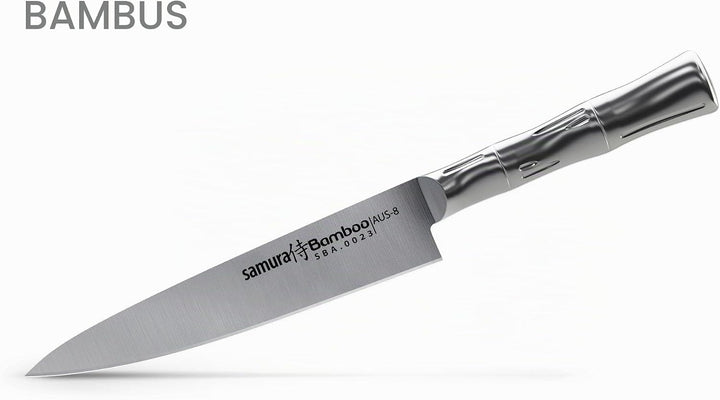 SAMURA Profi Messer Geschenk Set Ultra-scharf, aus japanisch AUS 8 Edelstahl, 18 cm Klinge, Stahl Ha