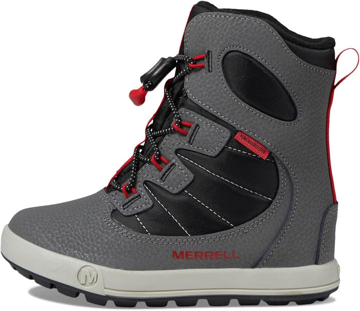Merrell Unisex Snow Bank 4.0 WTRPF Schneestiefel 32 EU Grey Black Red, 32 EU Grey Black Red