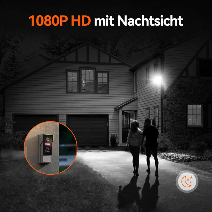 TMEZON WLAN Video Türsprechanlage 2-familienhaus,1080P HD Türklingel mit Kamera,7-Zoll-Farb-Touchscr