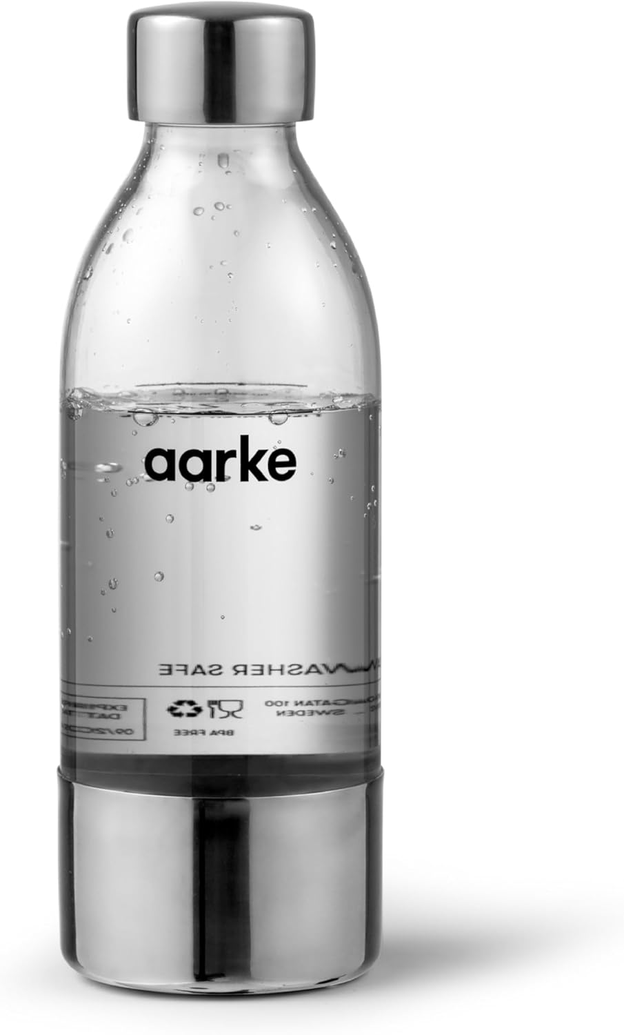 aarke PET-Flaschen für Wassersprudler Carbonator 3, BPA-frei mit Details in Edelstahl, 450ml 450 ml