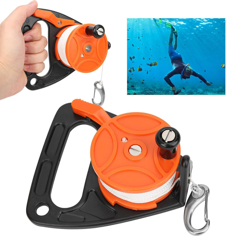 Nikou Tauchschnurrolle 150ft Tauchrolle mit Griff Mehrzweck-Tauchrolle(Orange)