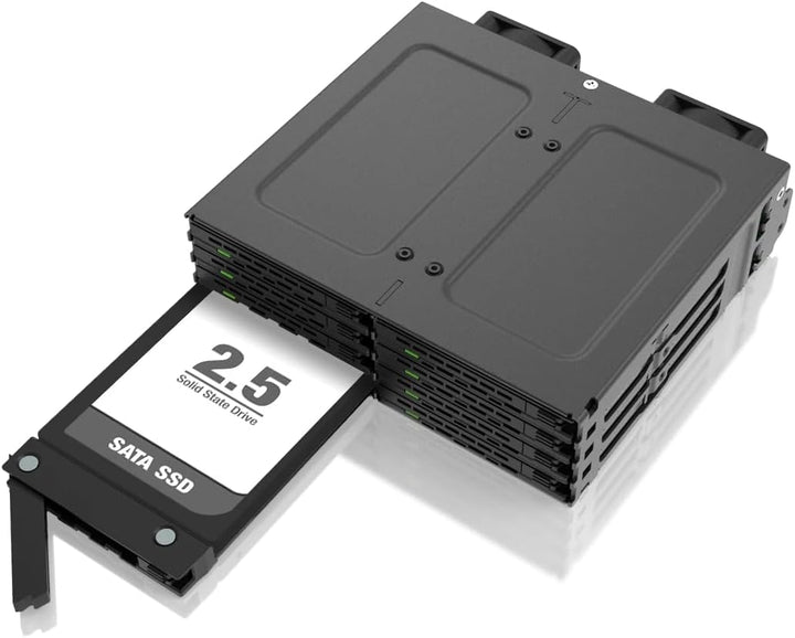 ICY DOCK 8X 2,5" SATA/SAS HDD/SSD Wechselrahmen mit schraubenlosen Trays in 5,25" Schacht - ExpressC