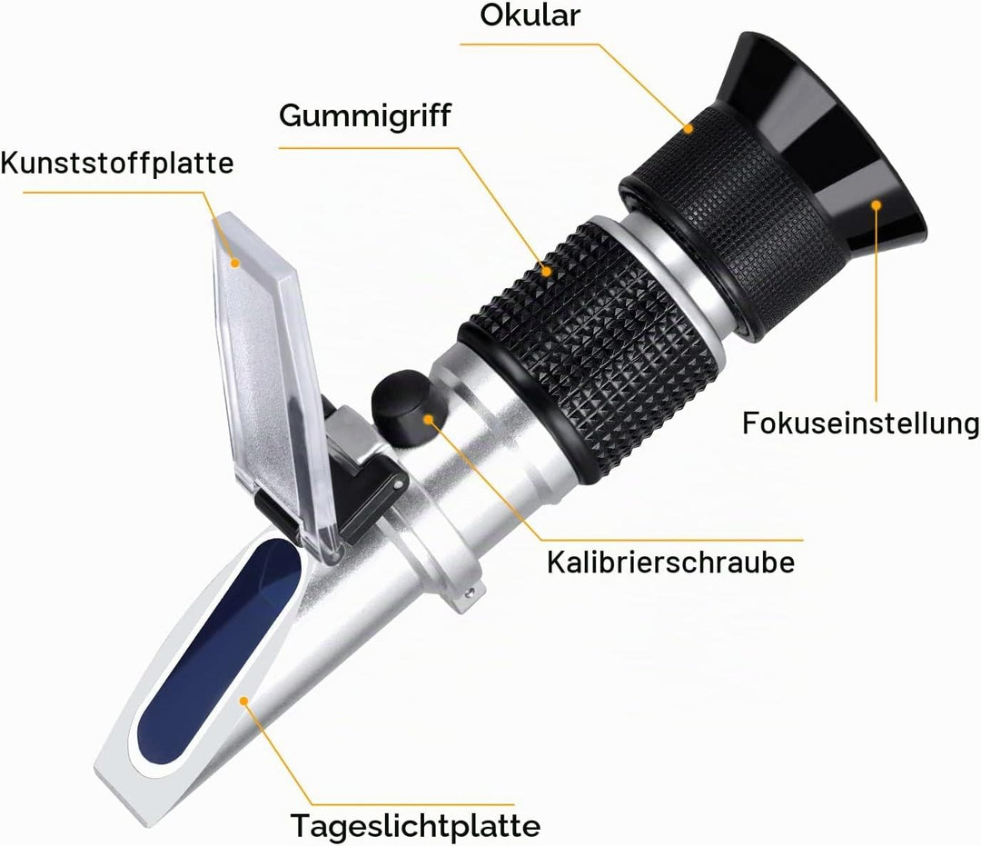 Brix Refraktometer 0~90%, Handrefraktometer für Zucker, Brix Messgerät, hohe Genauigkeit mit ATC für