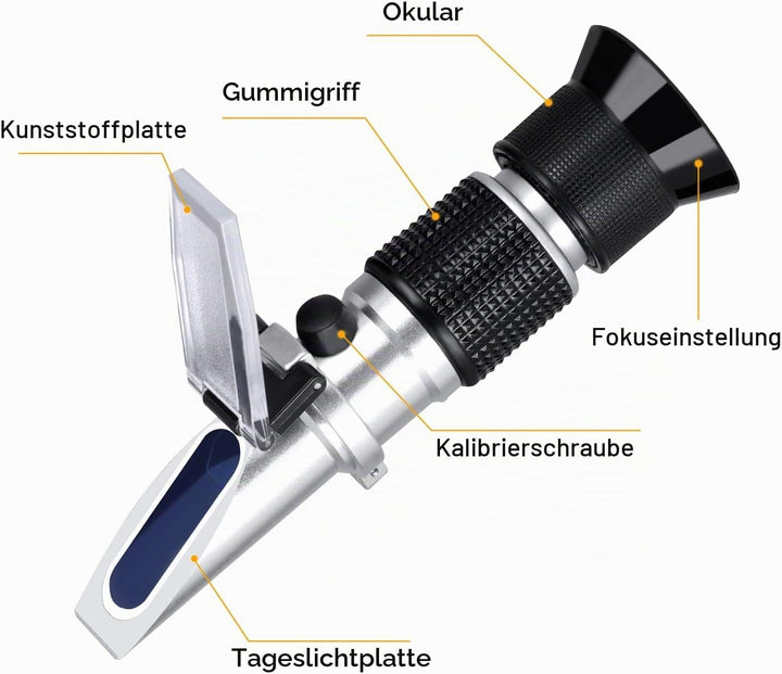 Brix Refraktometer 0~90%, Handrefraktometer für Zucker, Brix Messgerät, hohe Genauigkeit mit ATC für