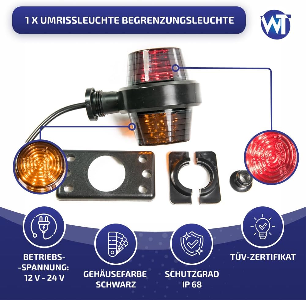 Web Truck Umrissleuchte Begrenzungsleuchte Old school Tuning DARK Graphite Hängend Positionsleuchte
