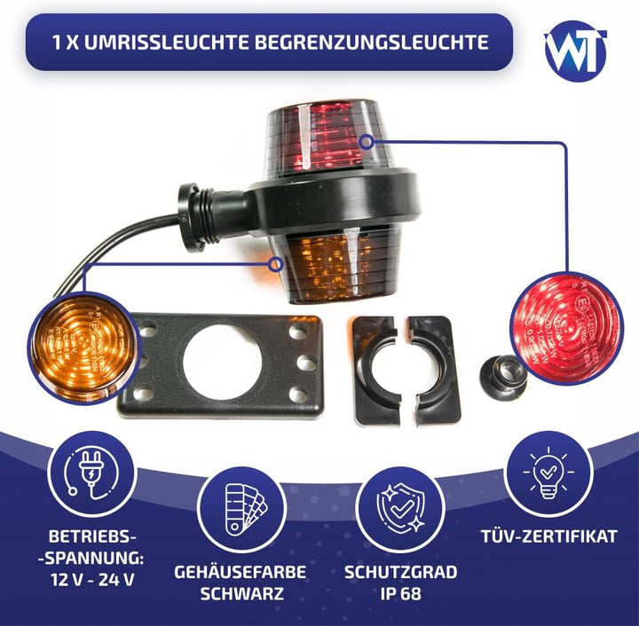Web Truck Umrissleuchte Begrenzungsleuchte Old school Tuning DARK Graphite Hängend Positionsleuchte