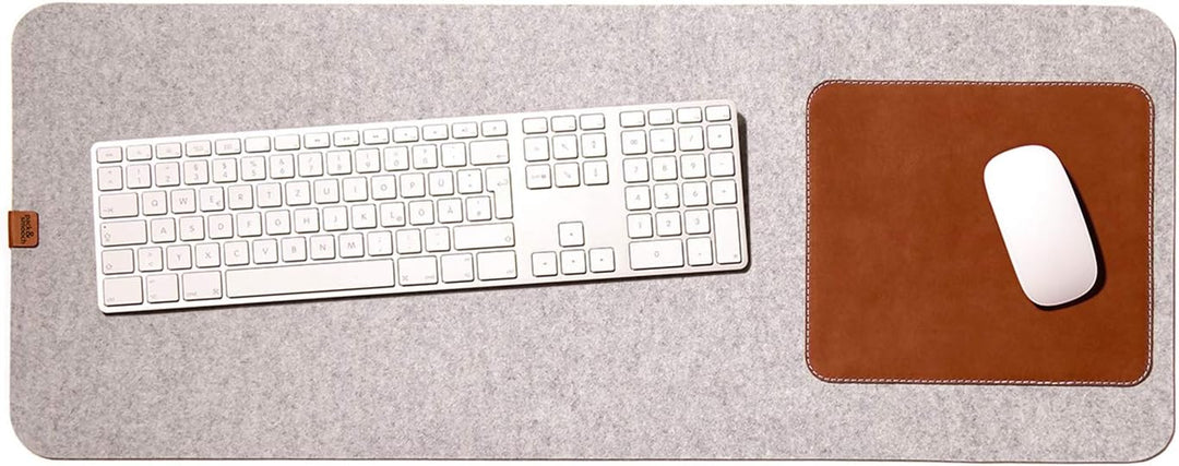 Pack &amp; Smooch Grosse Schreibtischunterlage Mouse Pad Matte -Moira- 74x30cm aus Merino Filz und Natur