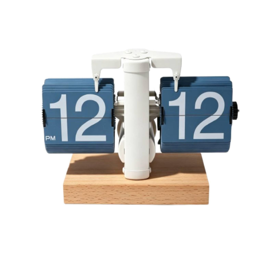 HERCHR Vintage Auto-Flip-Uhr, Retro-Flip-Uhr Schwarz, Retro-Digital-Flip-Down-Uhr, Tischuhr, Walnuss