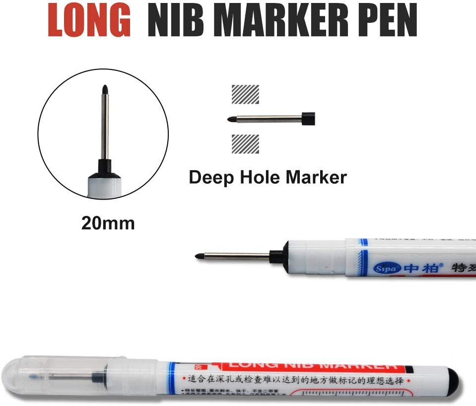 Permanentmarker für 0,7–1 mm extra lange Spitze, schwarz, 8 Stück, 8