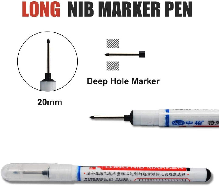 Permanentmarker für 0,7–1 mm extra lange Spitze, schwarz, 8 Stück, 8