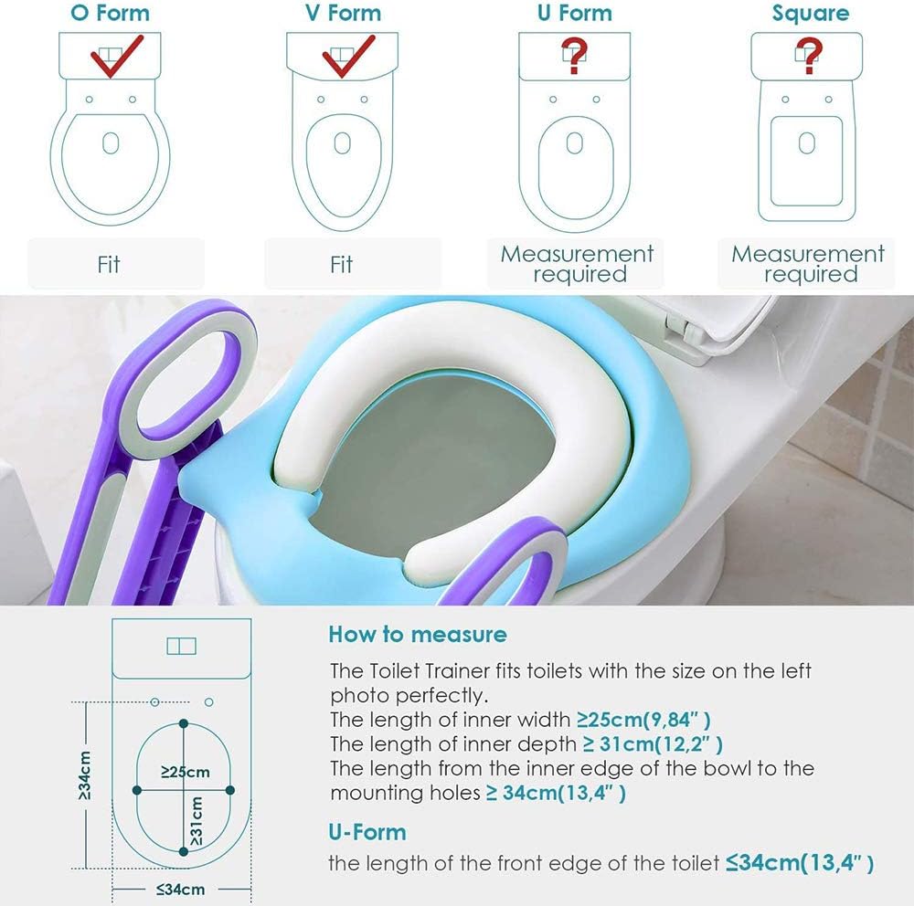 Toilettensitz Kinder mit Treppe, Kinder Toilettensitz Toilettentrainer, Weicher WC Sitz, Faltbar Kin