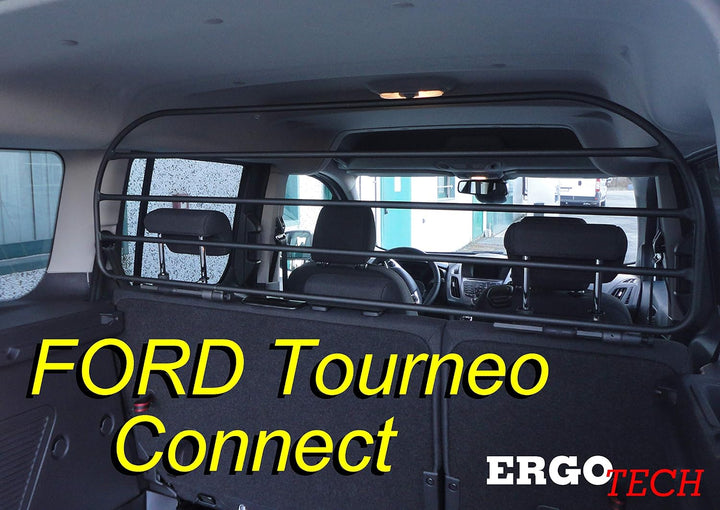 ERGOTECH Trenngitter Hundegitter kompatibel mit Ford Tourneo Connect, RDA65HBG-XXL, für Hunde und Ge