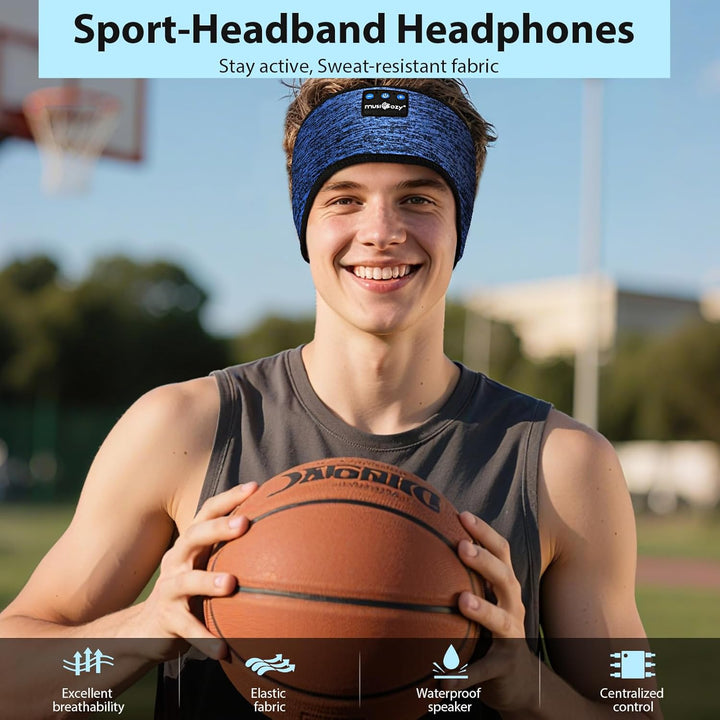 MUSICOZY Schlafkopfhörer Bluetooth 5.4, Bequem &amp; Ultraleicht Stirnband kopfhörer zum Schlafen mit Hi
