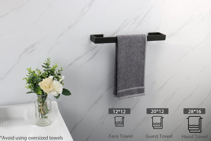 TocTen Badetuchhalter – quadratische Basis dicker SUS304 Edelstahl Handtuchstange für Badezimmer, Ba