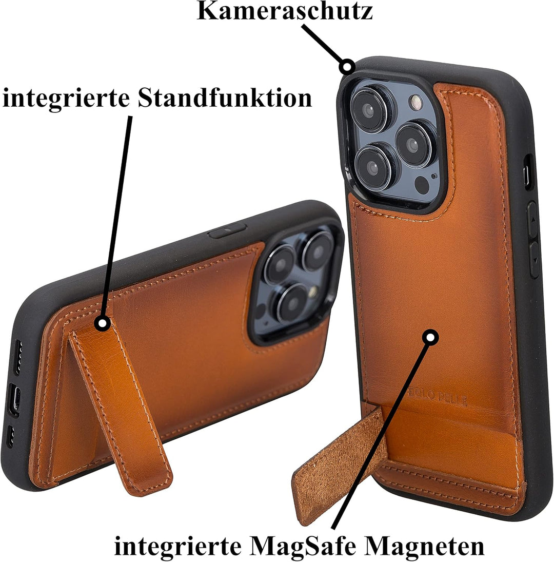 Solo Pelle Lederhülle für das iPhone 14 Pro in 6.1 Zoll Case Leder Hülle Ledertasche Backcover aus e