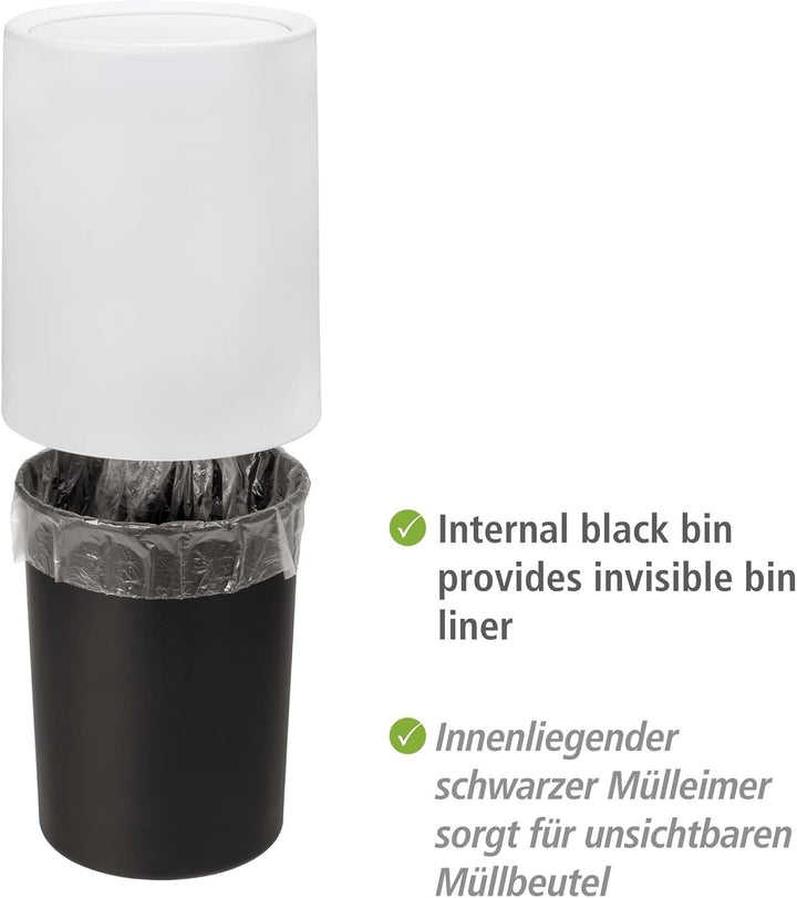 WENKO Schwingdeckeleimer Mod. Atri, 6 Liter Kosmetikeimer mit Deckel aus hochwertigem Kunststoff mit