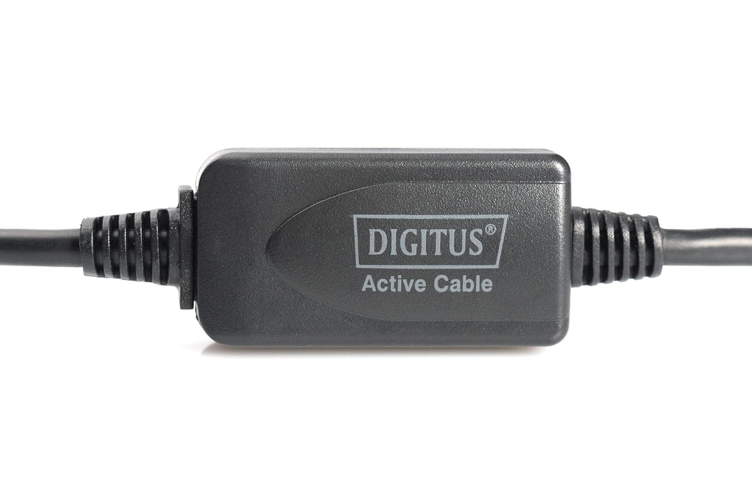 DIGITUS Aktives USB 2.0 Verlängerungskabel, Repeaterkabel, 15 m Länge, USB A Stecker auf USB A Buchs