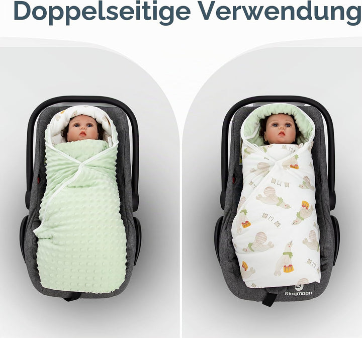 Miracle Baby Einschlagdecke Babyschale Winter Baumwolle Reversible Decke Universal Kuscheldecke 90x9
