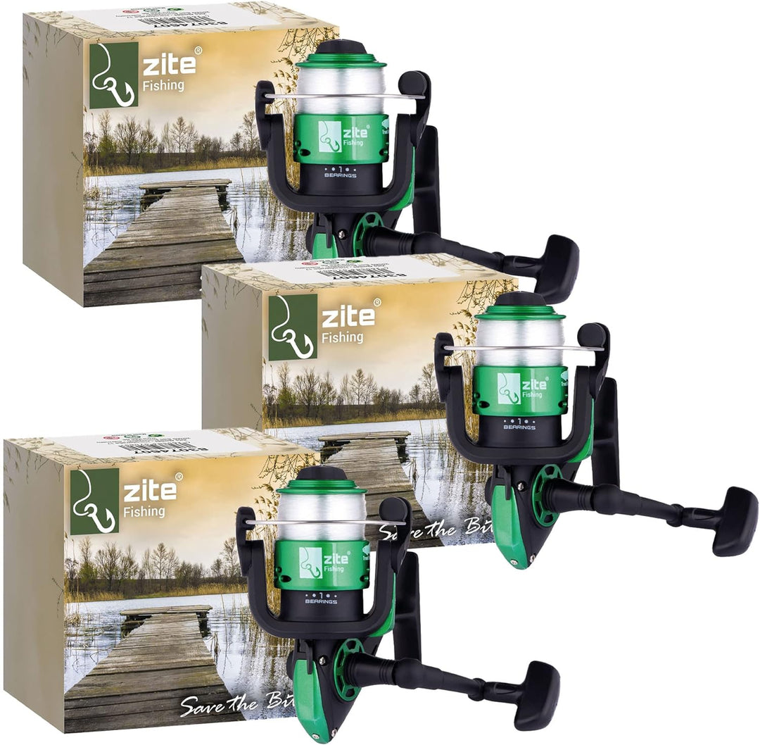 Zite Fishing Forellenrolle mit monofiler Schnur bespult - Angelrolle fürs Forellen-Angeln - 1BB Trou