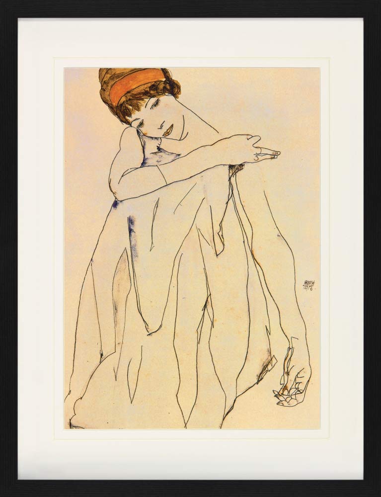1art1 Egon Schiele Poster Die Tänzerin, 1913 Gerahmtes Bild Mit Edlem Passepartout | Wand-Bilder | I