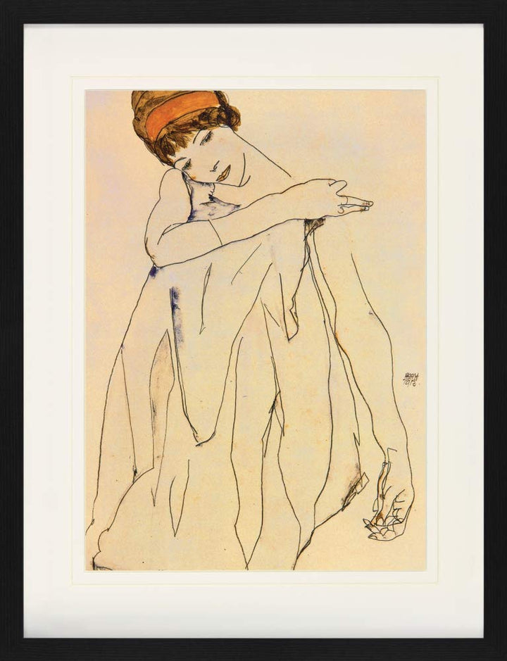 1art1 Egon Schiele Poster Die Tänzerin, 1913 Gerahmtes Bild Mit Edlem Passepartout | Wand-Bilder | I