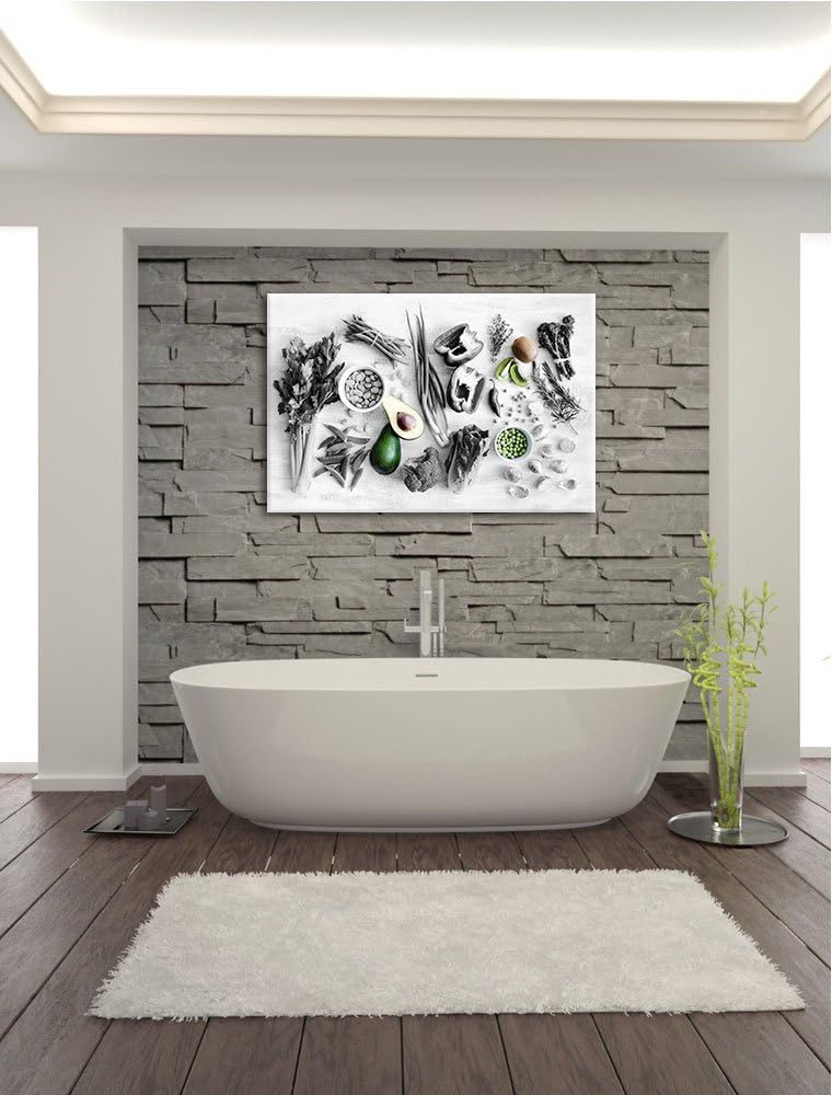 schöne Gemüse und Obst Vielfalt schwarz/weiss Format: 100x70 auf Leinwand, XXL riesige Bilder fertig