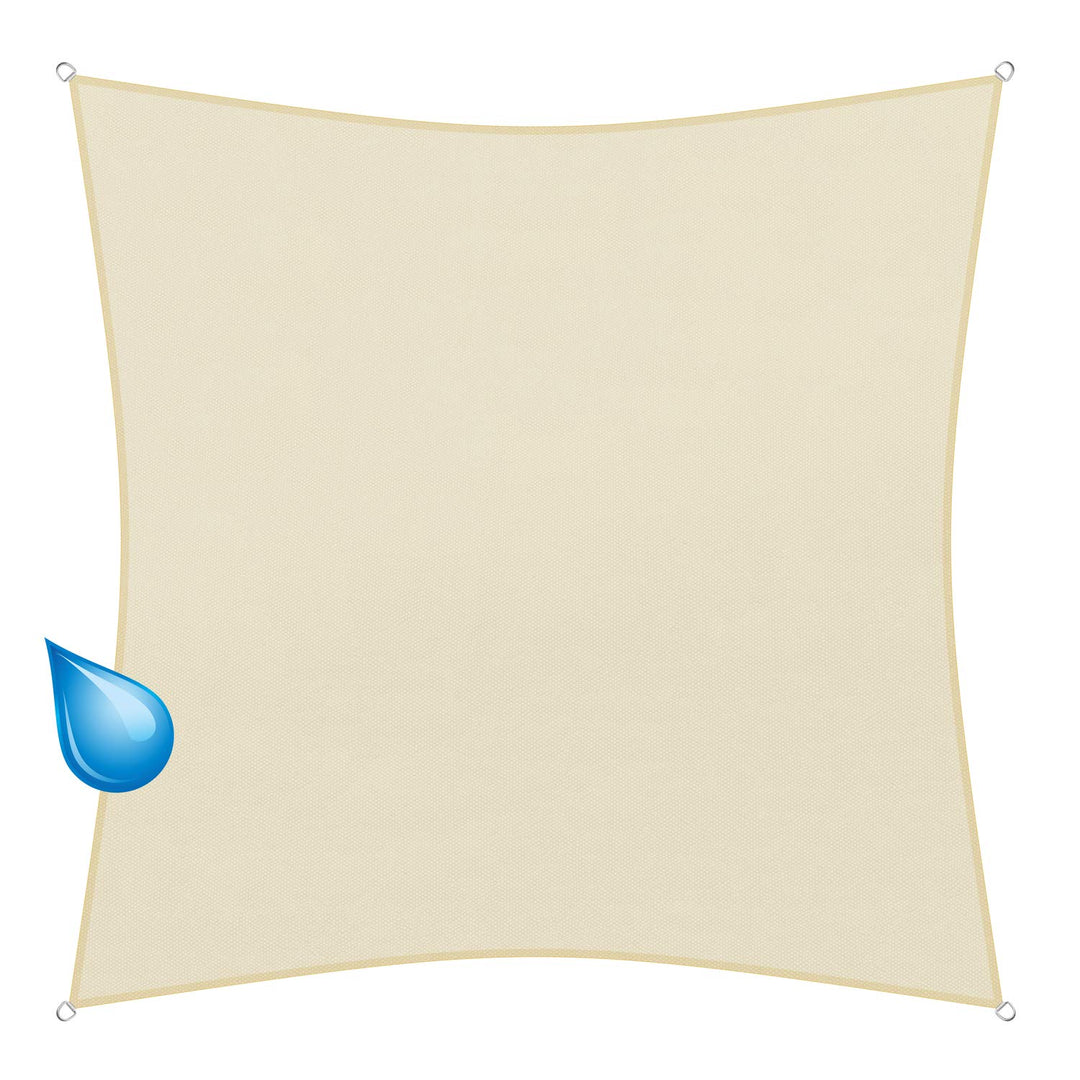 sunprotect 83269 wasserabweisend Sonnensegel Hydro, 3 x 3 m, Quadrat, wasserabweisend, Creme 3x3m cr