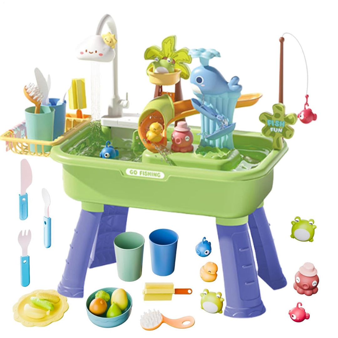 Regenschauer Wasserspieltisch Kinder Outdoor | 4 In 1 Spielspüle Mit Fliessendem Wasser Und Pumpe |