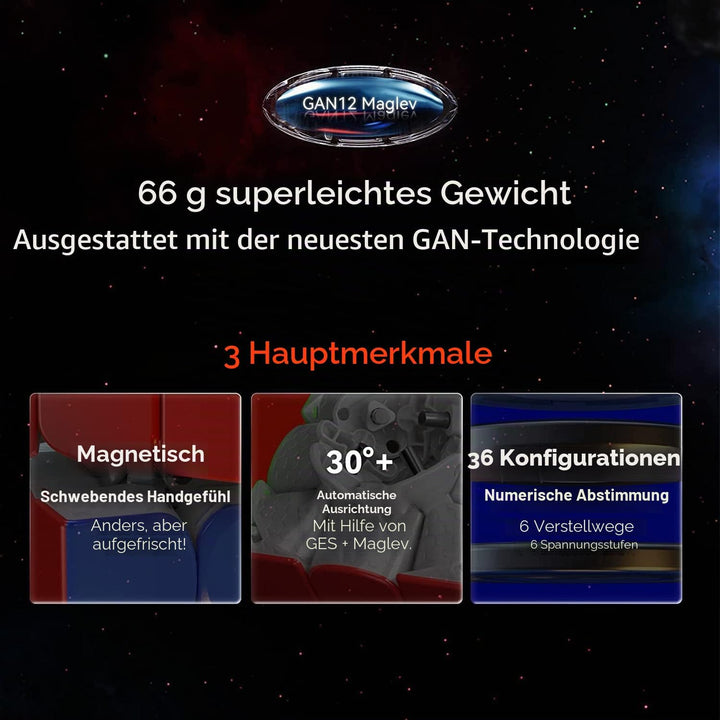 GAN 12 Maglev Frosted, 3x3 stickerloser Speedcube Gans 356 Magisches Puzzle Würfel Spielzeug 2021 Fl