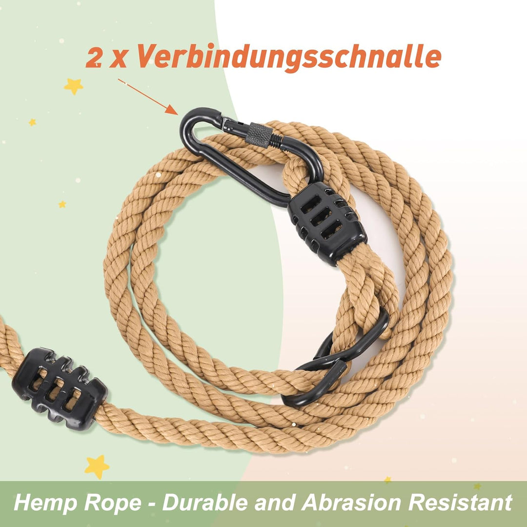 Holz Turnringe,Trapez schaukel,Schaukelringe mit Einstellbarer Hanfseil,Gymnastikringe für Kinder In