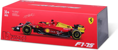 Bburago Ferrari F1-75 (2022): Modellauto im Massstab 1:24, 16 Charles Leclerc, mit Fahrer, Hardcase,